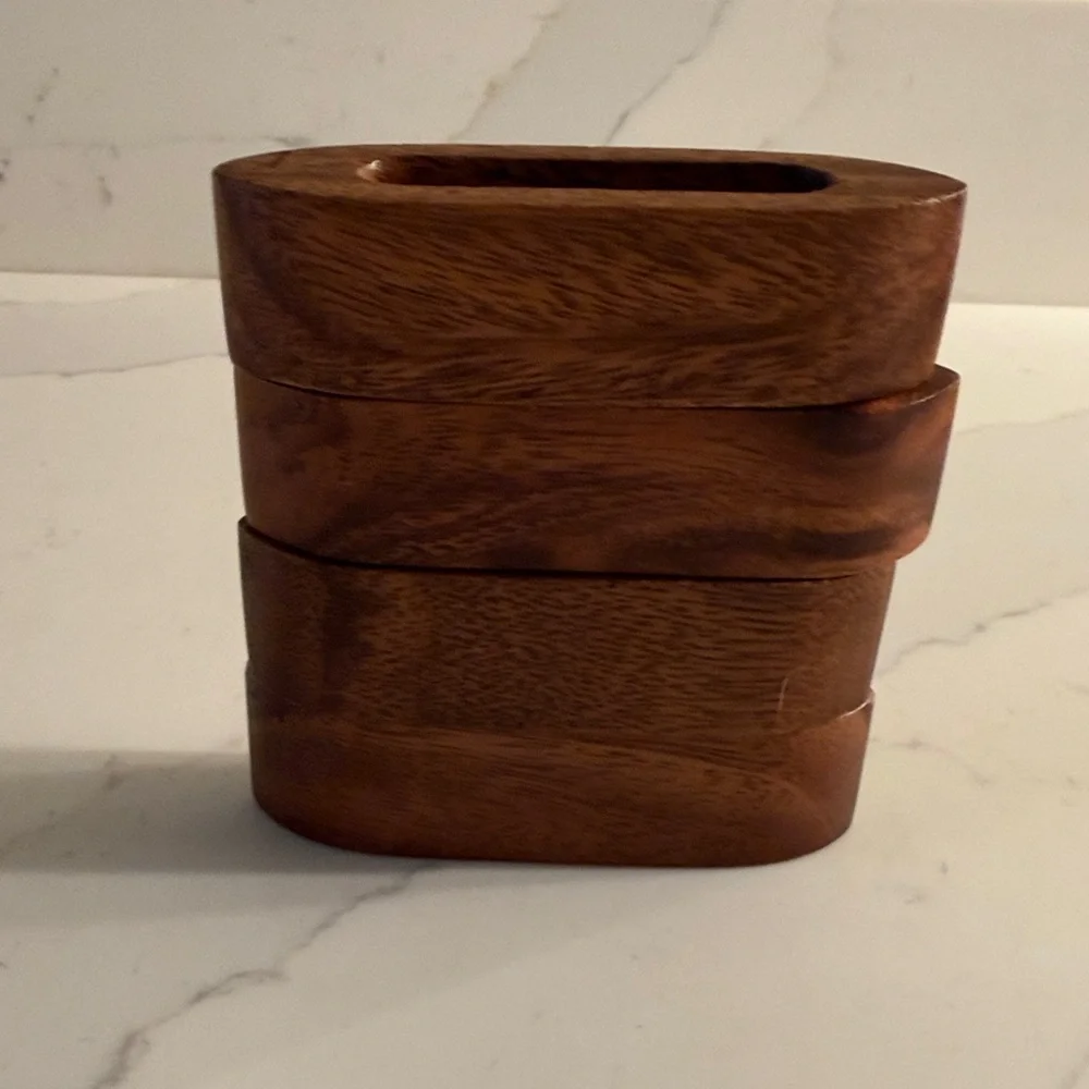 Vintage Wooden Napkin Rings Set of 4